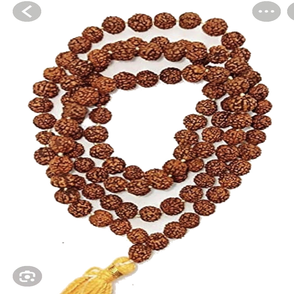 🌟 Certified Original 108 Rudraksha Beads (1 Mala) (Brown, 9–10mm) — Blessed by Vedagurudev for Mantra Japa